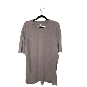 Mens SPARK Stonewash T-Shirt XXL Amethyst Gray Short Sleeve Relaxed Fit